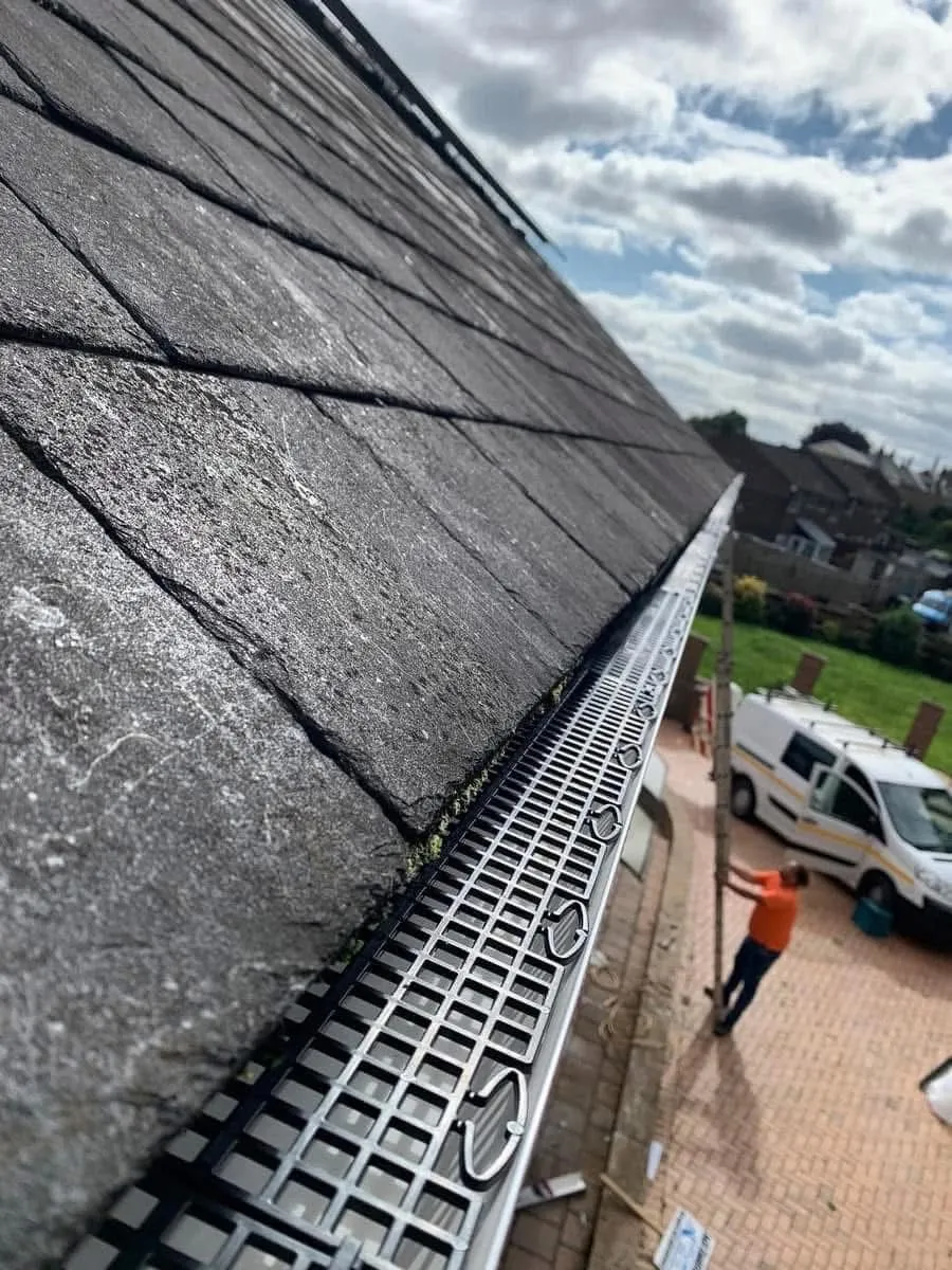 Gutter guard fitted on a slate roof in Tintagel