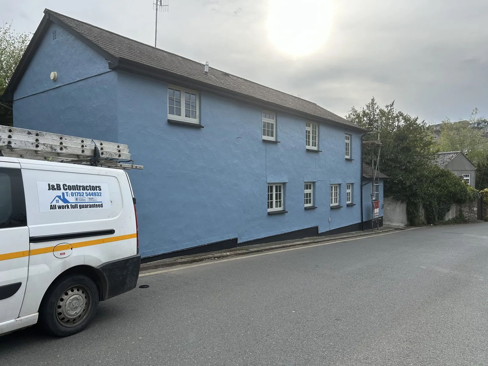 Exterior painting of a detached house in Tintagel