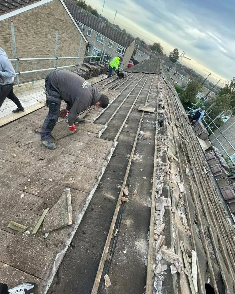 Roof strip and re-felt in progress in Tintagel